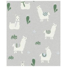 Обои винил на флизелиновой основе детские Rasch Kids & Teens III Lama Kids Teens 0.53х10.5м серый