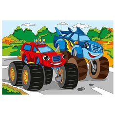 Рыжий кот картина по номерам Крутые машины 20 х 30 см (Х-0390)