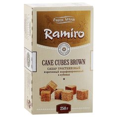 Сахар RAMIRO тростниковый коричневый нерафинированный в кубиках 0.25 кг