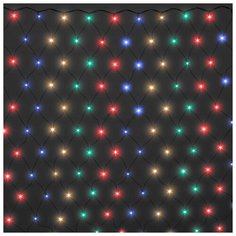 Гирлянда SNOWMEN Сетка 180 х 100 см, 160 ламп, мультицвет/зеленый провод