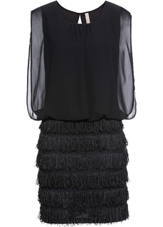 Платье с кружевом и бахромой Bonprix