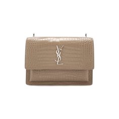 Сумка Sunset medium с тиснением под крокодила Saint Laurent