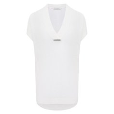 Топ из льна и шелка Brunello Cucinelli