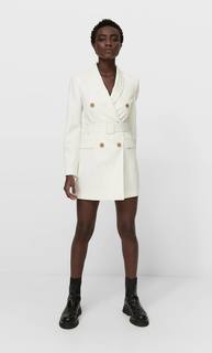 Stradivarius Платье-Пиджак С Поясом Женская Коллекция Цвет Небеленого Полотна M