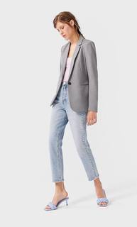 Stradivarius Базовый Трикотажный Пиджак Женская Коллекция Пестро-Серый M