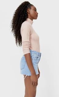 Stradivarius Топ С Воротником-Стойкой Женская Коллекция Приглушенно-Розовый Xl