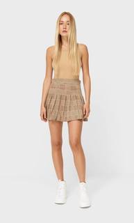 Stradivarius Юбка В Складку Женская Коллекция Цвет Камня Xs