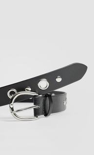 Stradivarius Ремень С Люверсами Женская Коллекция Черный 70