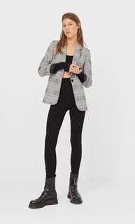 Stradivarius Базовый Трикотажный Пиджак Женская Коллекция Темно-Серый S