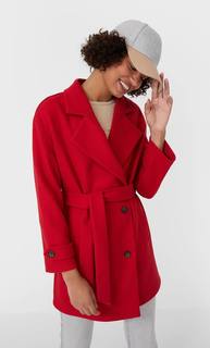 Stradivarius Трикотажный Тренч Женская Коллекция Красный Xs