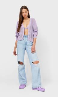 Stradivarius Кардиган Со Спущенными Плечевыми Швами Женская Коллекция Multicolor S