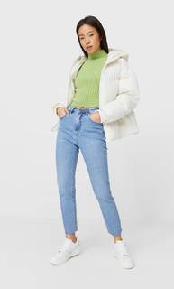 Stradivarius Свитер Из Мягкой Ткани С Высоким Воротником Женская Коллекция Аквамарин Xs