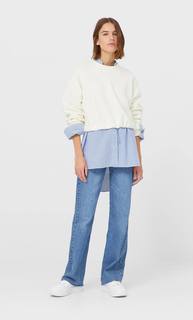 Stradivarius Толстовка Из Флиса Женская Коллекция Ванильный L