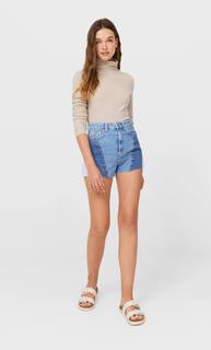 Stradivarius Свитер С Высоким Воротником Женская Коллекция Цвет Камня S