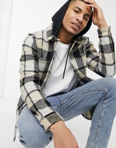 Серая рубашка навыпуск с капюшоном River Island-Серый