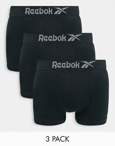 Набор из 3 черных бесшовных боксеров-брифов Reebok-Черный цвет