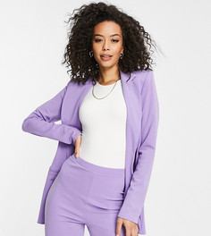 Трикотажный однобортный пиджак сиреневого цвете ASOS DESIGN Tall-Фиолетовый цвет