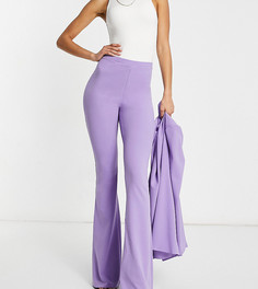 Расклешенные трикотажные брюки сиреневого цвета ASOS DESIGN Tall-Фиолетовый цвет