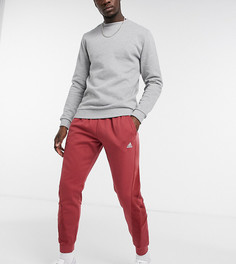 Бордовые спортивные штаны из бархата adidas-Красный