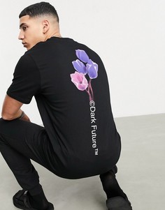 Футболка с короткими рукавами черного цвета с графическим принтом на спине ASOS Dark Future-Черный цвет