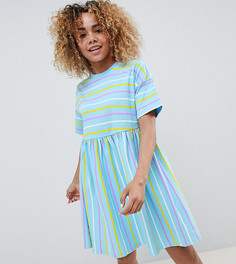 Свободное платье в полоску ASOS DESIGN Petite-Мульти