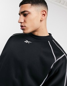 Черный свитшот с декоративными швами Reebok Training
