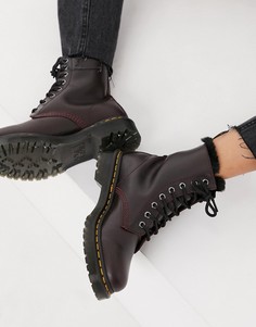 Темно-бордовые ботинки со шнуровкой на восемь пар люверсов Dr Martens Atlas-Красный