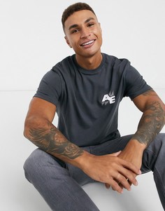 Черная футболка с логотипом American Eagle-Черный цвет