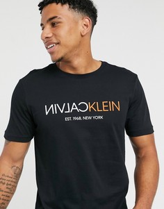 Черная футболка с логотипом Calvin Klein-Черный цвет