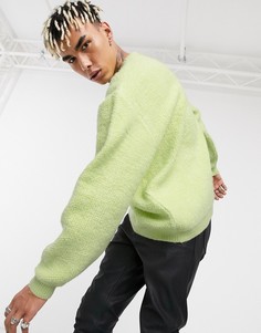 Лаймово-зеленый плюшевый джемпер ASOS DESIGN