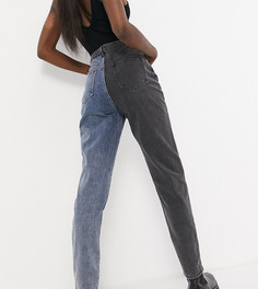 Синие прямые джинсы в стиле колор-блок Missguided Tall-Голубой