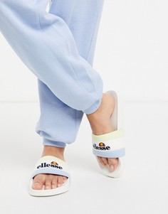 Бело-синие шлепанцы с логотипом ellesse borgaro-Белый