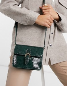 Зеленая сумка-портфель со змеиным узором ASOS DESIGN-Зеленый цвет
