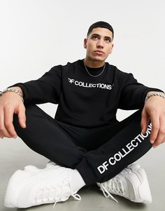 Черный свитшот с принтом логотипа спереди от комплекта ASOS Dark Future-Черный цвет