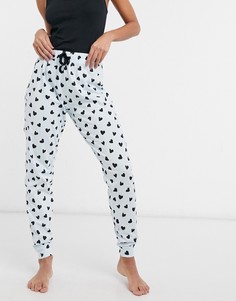 Пижама с принтом в виде черных сердечек New Look-Черный