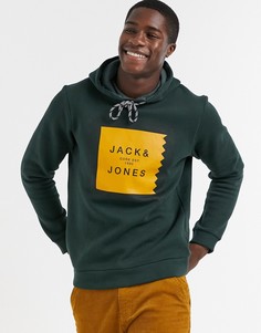 Темно-серый худи с логотипом в рамке Jack & Jones