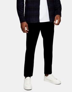 Черные вельветовые брюки карго Topman-Черный