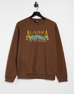 Oversized-свитшот с принтом "Alaska" Minga London-Коричневый цвет