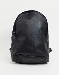 Черный рюкзак из искусственной кожи с тисненым логотипом ASOS DESIGN-Черный цвет