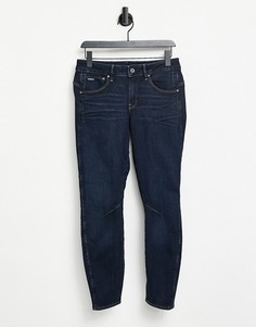 Темные выбеленные джинсы бойфренда с отворотами по краю G-Star-Голубой