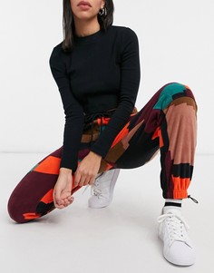 Oversized-джоггеры из плотного флиса с принтом в стиле колор-блок Grimey (от комплекта)-Многоцветный
