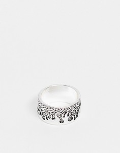 Серебристое кольцо с изображением пламени ASOS DESIGN-Серебристый