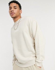 Бежевый свитшот в стиле oversized с надписью от комплекта ASOS Actual