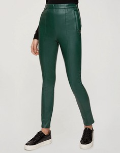 Зеленые леггинсы из искусственной кожи Miss Selfridge-Зеленый цвет