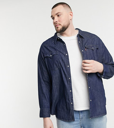 Красная выбеленная джинсовая рубашка в стиле вестерн Levis Big & Tall Barstow-Голубой Levis®