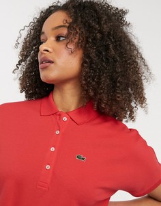 Красная футболка-поло в стиле oversized Lacoste-Красный