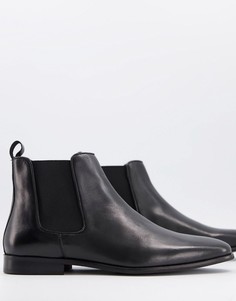 Черные кожаные ботинки челси WALK London alfie-Черный цвет