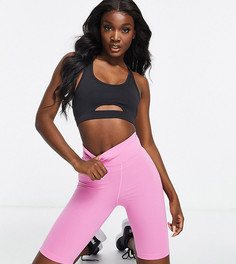 Хлопковые обтягивающие шорты с логотипом ASOS 4505 Tall-Розовый цвет
