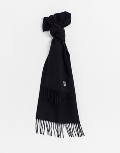 Черный шарф с логотипом-зеброй PS Paul Smith-Черный цвет