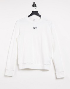 Белый свитшот с логотипом по центру Reebok